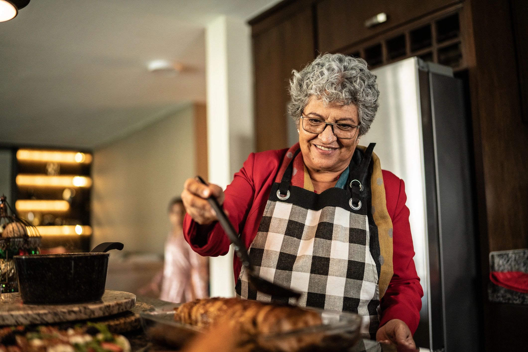 Home cook preparing a meal with fresh ingredients